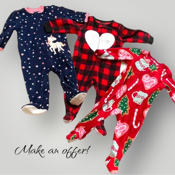 Carter's Other - Lot/3 Carter’s & Little Me Pajamas 12M